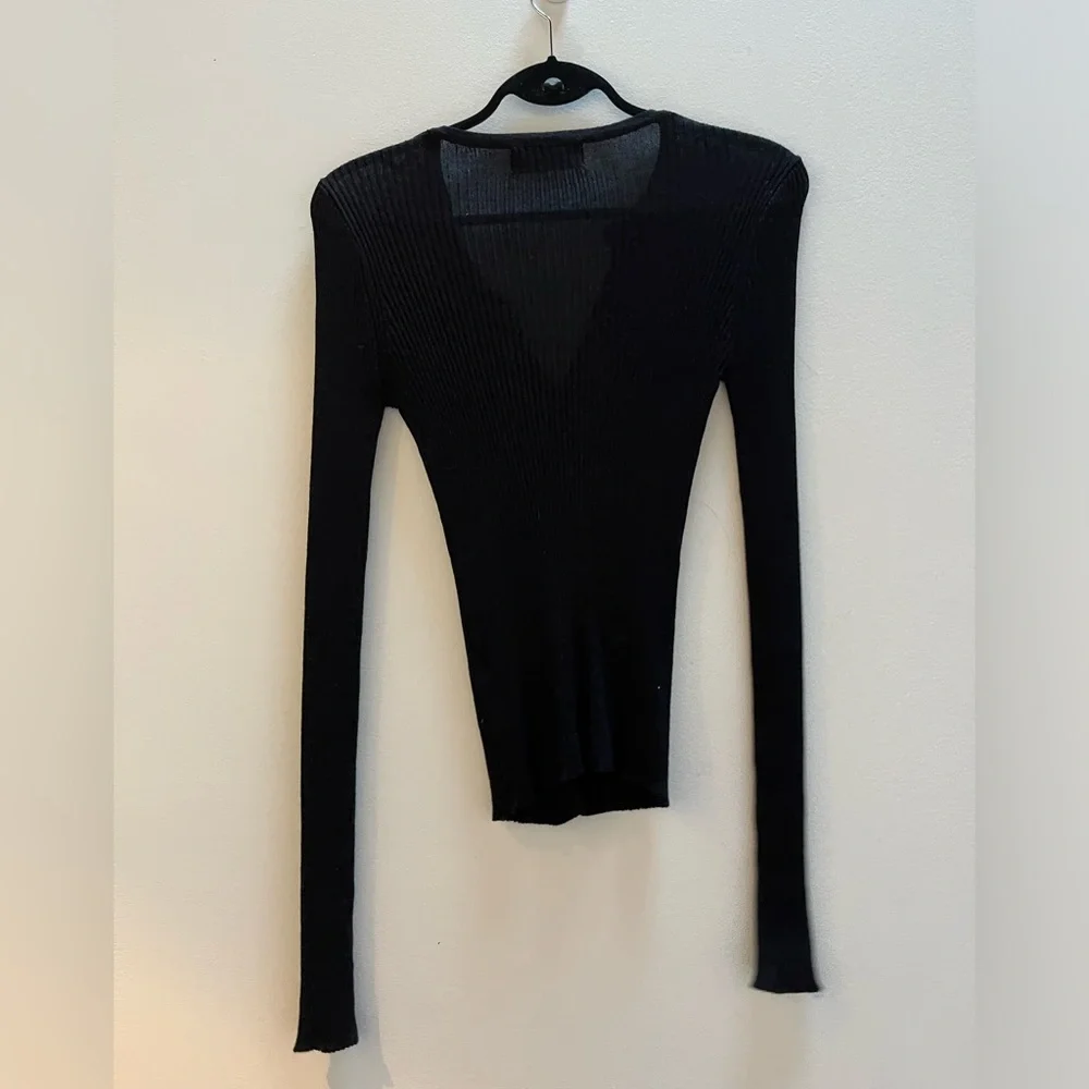 Style Addict Black Ribbed Knit Cardigan - Picture 2 of 3